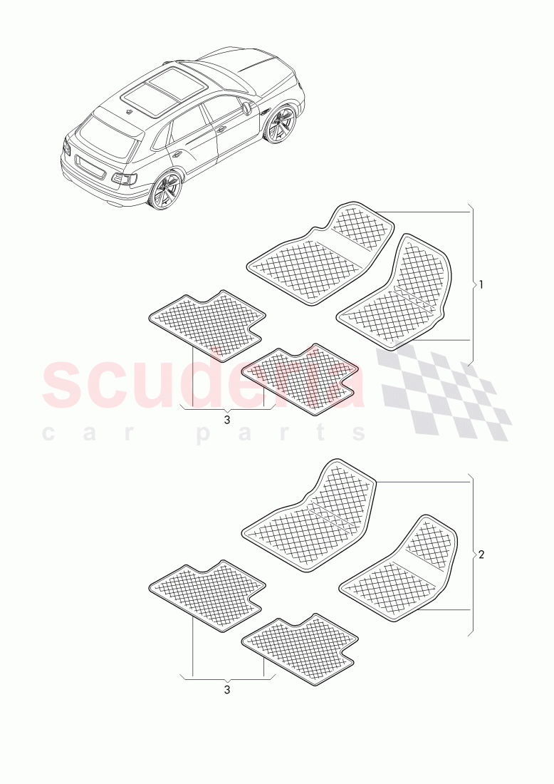 Original Accessories, floor covering of Bentley Bentley Bentayga (2015-2020)