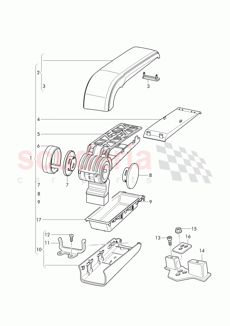 armrest, center console of Bentley Bentley Continental Supersports Convertible (2017+)