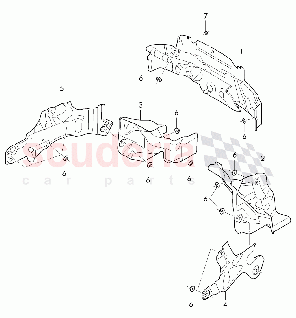 heat protection plate for cross panel of Bentley Bentley Continental GT (2011-2018)