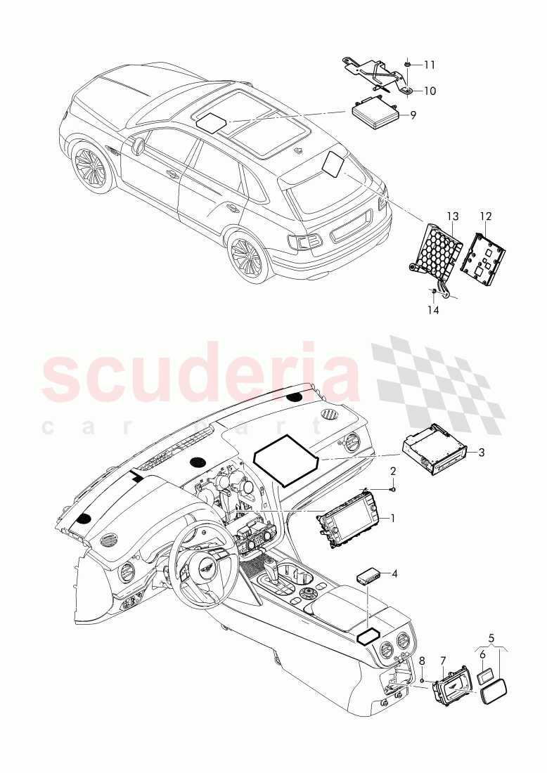 Central Display, Navigation and TV of Bentley Bentley Bentayga (2015-2020)