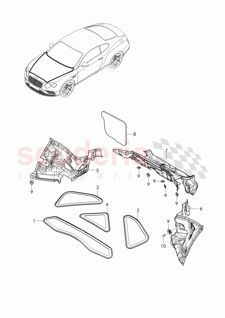 hood silencer of Bentley Bentley Continental Supersports (2017+)
