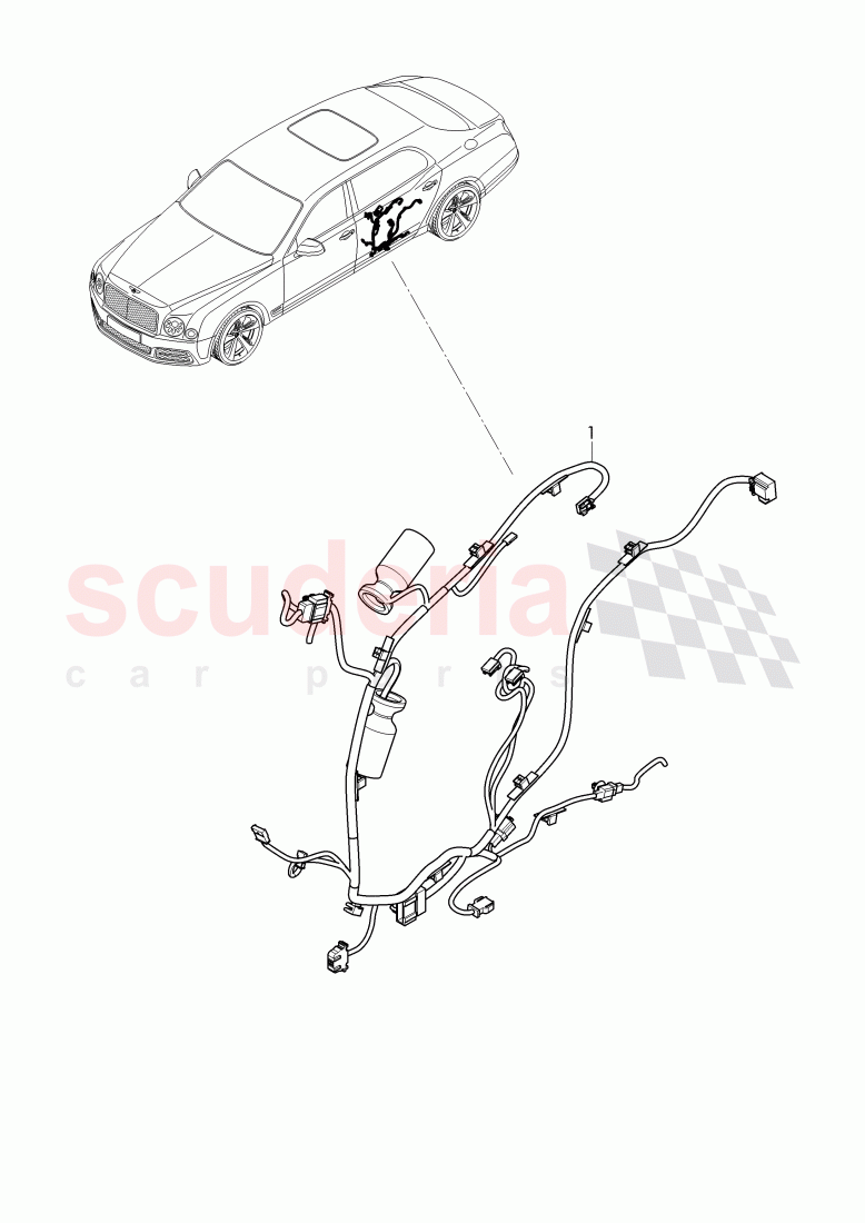 harness for door, trim panel, D - MJ 2017>> of Bentley Bentley Mulsanne (2010+)