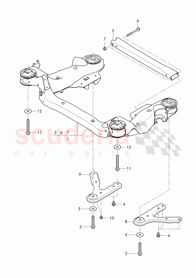 sub-frame, with rubber mounting of Bentley Bentley Continental Flying Spur (2013+)
