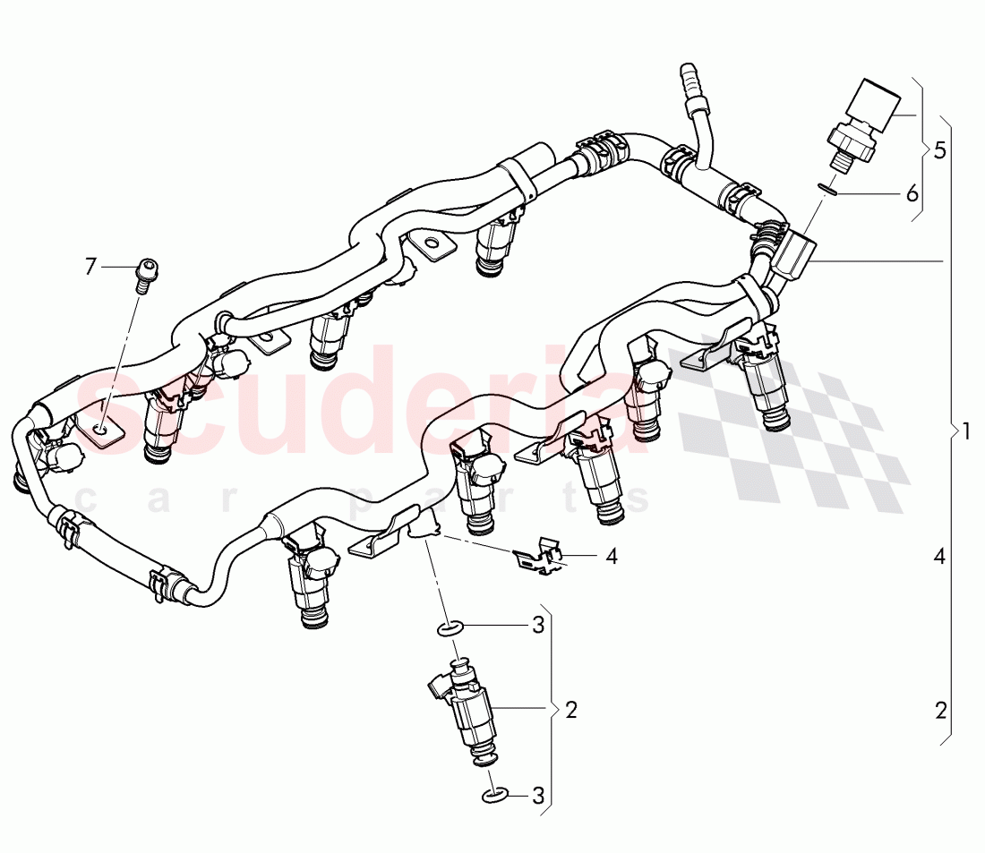 fuel rail, injector of Bentley Bentley Continental Flying Spur (2013+)