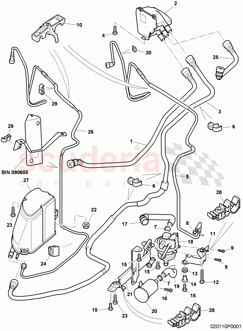 Carbon Canister and LDP, Breather line, leak detection pump, additional reservoir, D - MJ 2011>>, F >> 3W-C-073 575, F >> ZA-C-073 575 of Bentley Bentley Continental Supersports (2009-2011)
