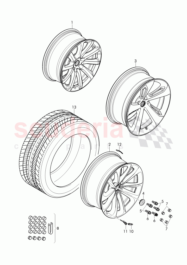 Complete wheels and tires of Bentley Bentley Bentayga (2015-2020)