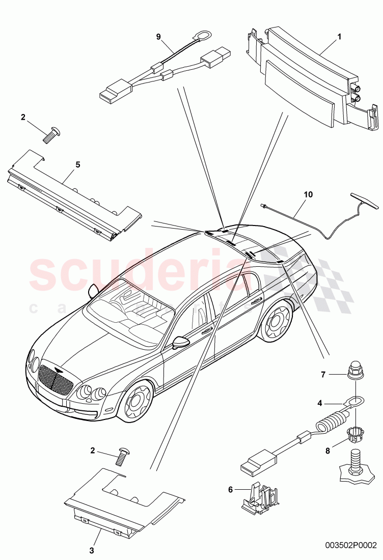 Aerial module, Infotainment system, D >> - MJ 2012 of Bentley Bentley Continental Flying Spur (2006-2012)