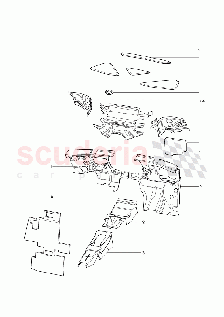 sound absorber for floor, cross panel and tunnel of Bentley Bentley Continental Supersports (2017+)