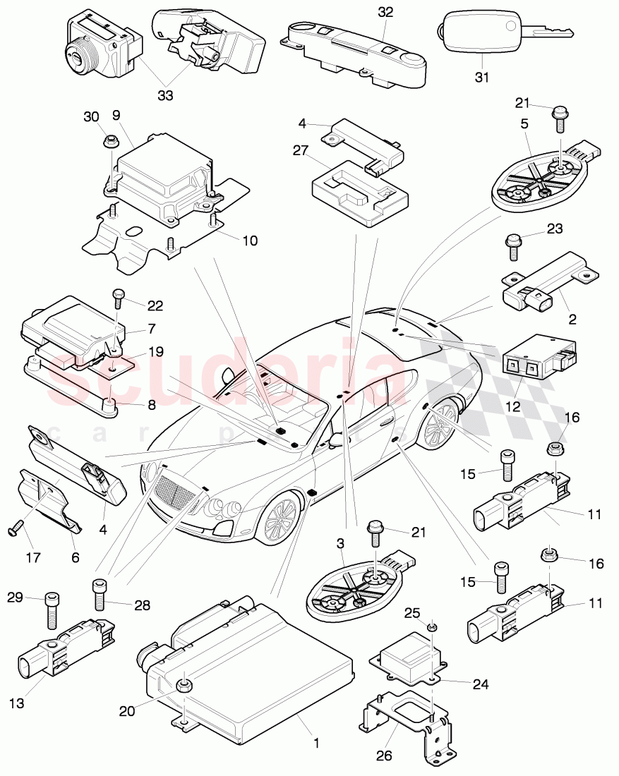 Control systems for comfort, systems and safety, D - MJ 2012>> of Bentley Bentley Continental Supersports (2009-2011)