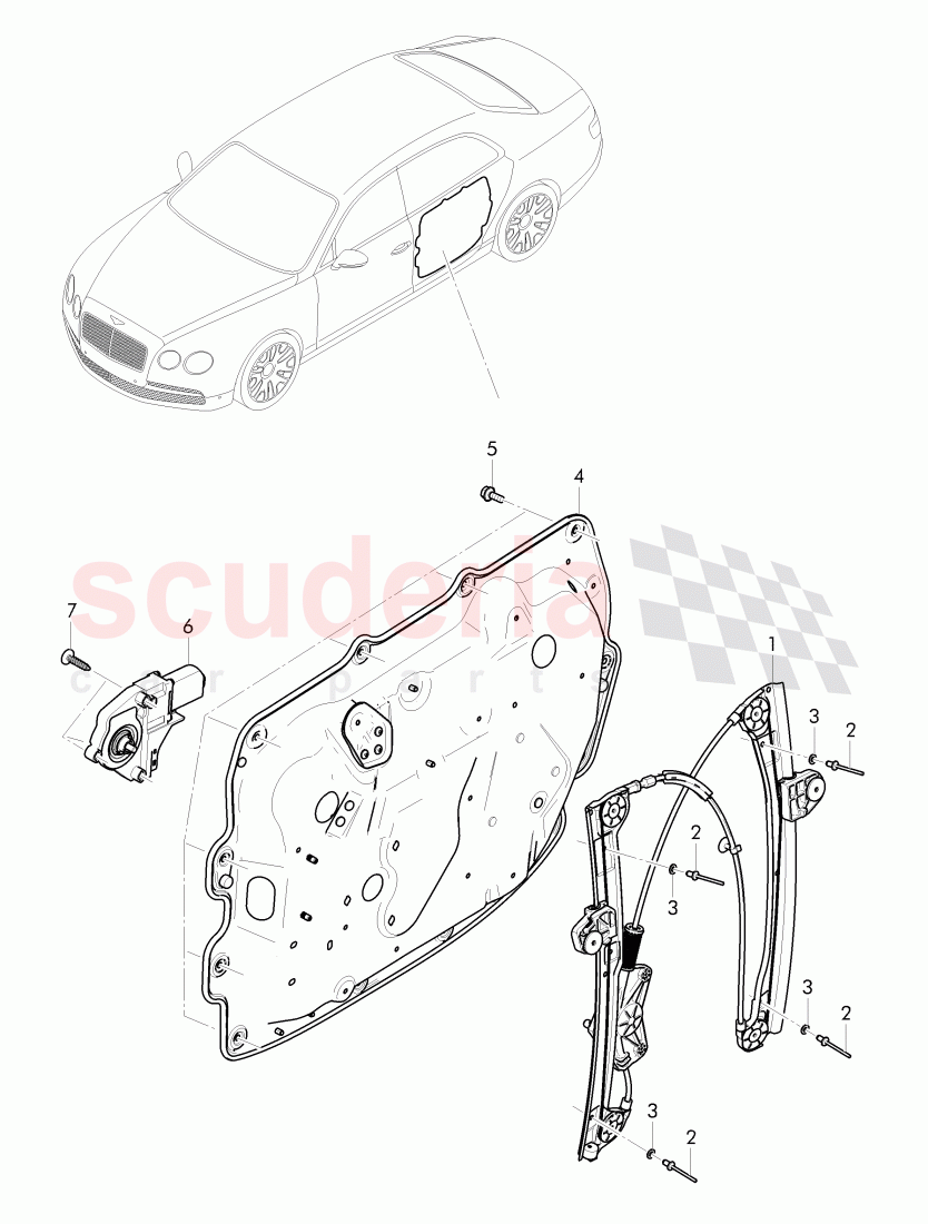 window regulator of Bentley Bentley Continental Flying Spur (2013+)