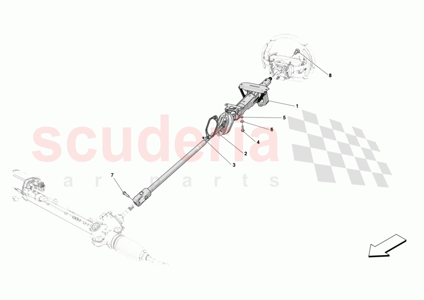 STEERING WHEEL AND STEERING SYSTEM - STEERING COLUMN of Ferrari Ferrari 12Cilindri Spider