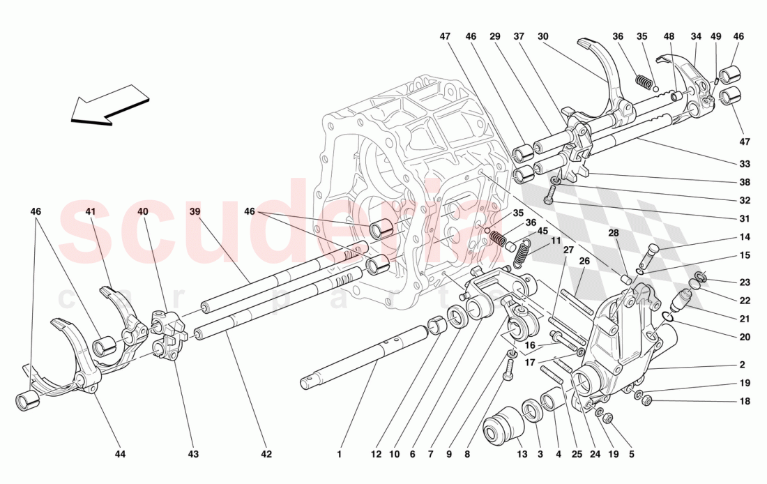 INSIDE GEARBOX CONTROLS of Ferrari Ferrari 550 Barchetta