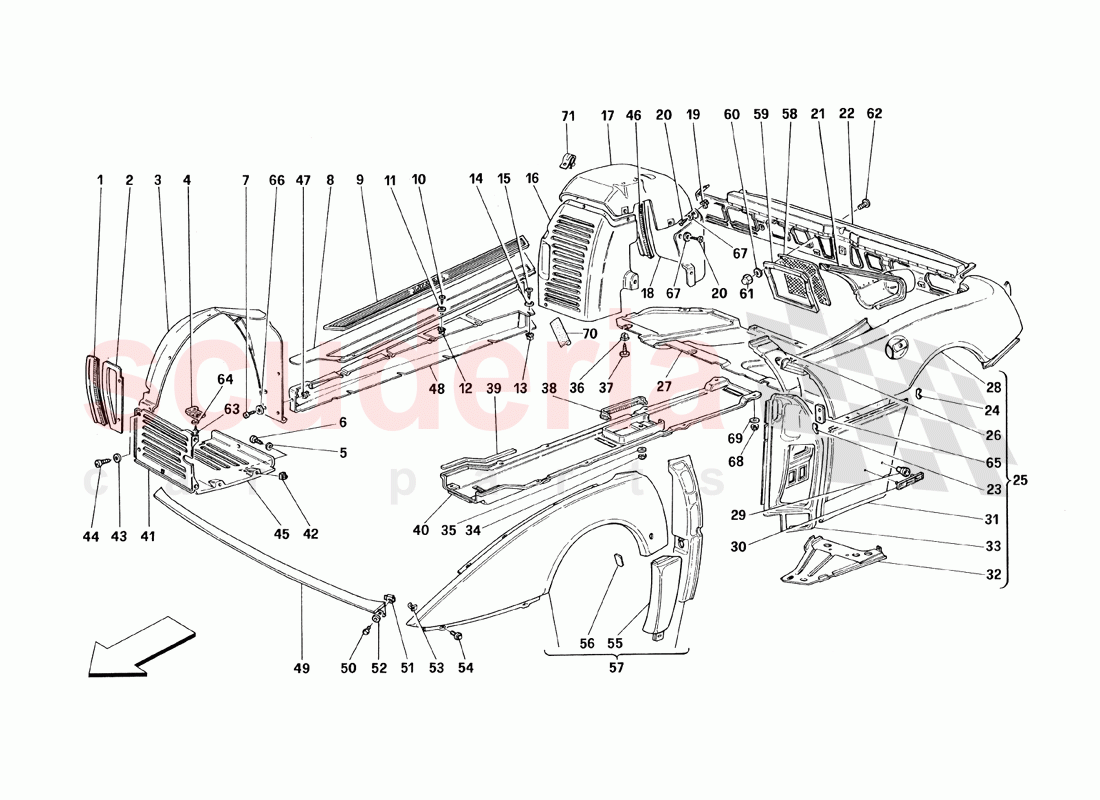Body - Outer Trims of Ferrari Ferrari 348 TS (1993)