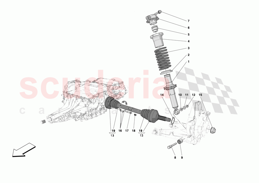REAR SUSPENSION - SHOCK ABSORBERS of Ferrari Ferrari 12Cilindri