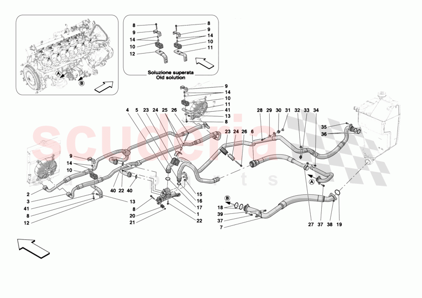 OIL PIPES AND ENGINE OIL LEVEL SENSOR of Ferrari Ferrari 12Cilindri