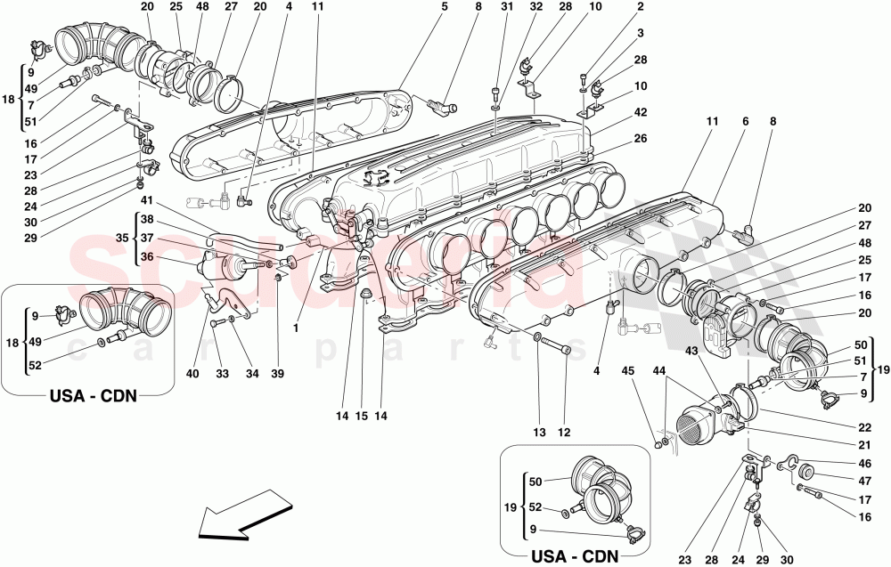 INTAKE MANIFOLD of Ferrari Ferrari 612 Scaglietti