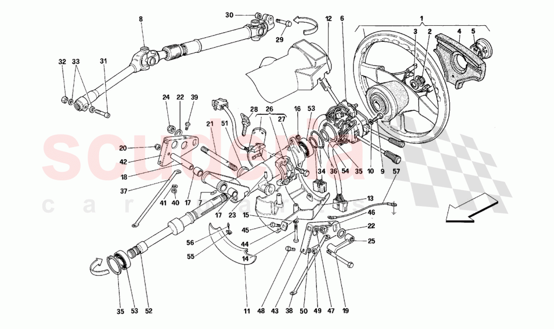 Steering column of Ferrari Ferrari 512 M