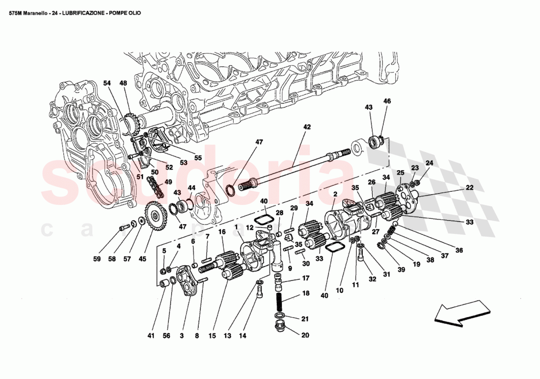 LUBRICATION - OIL PUMPS of Ferrari Ferrari 575M Maranello