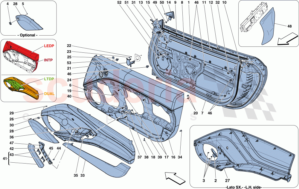 DOORS - SUBSTRUCTURE AND TRIM of Ferrari Ferrari California T