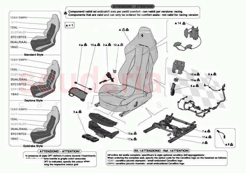 FRONT SEATS - SEATS AND GUIDES of Ferrari Ferrari 12Cilindri