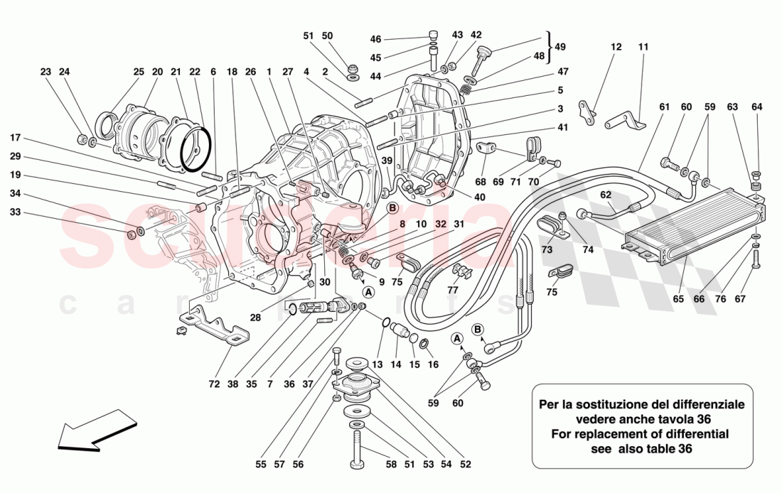 DIFFERENTIAL CARRIER AND CLUTCH COOLING RADIATOR of Ferrari Ferrari 550 Barchetta