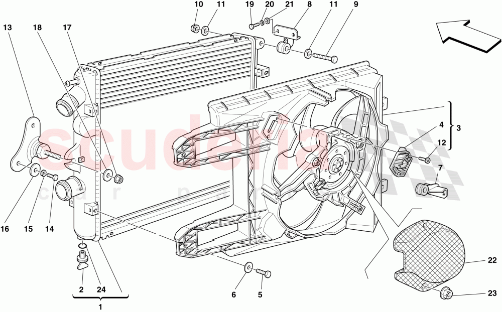 COOLING SYSTEM RADIATORS of Ferrari Ferrari 430 Scuderia Spider 16M
