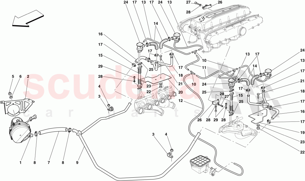 SECONDARY AIR SYSTEM of Ferrari Ferrari 612 Scaglietti