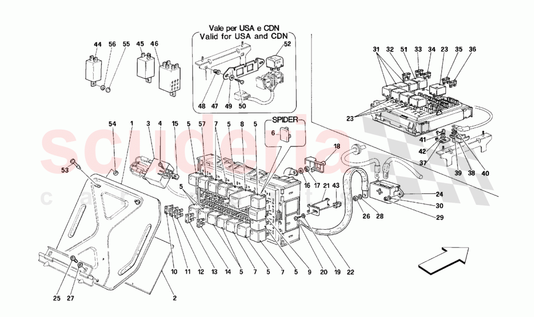 ELECTRICAL BOARDS of Ferrari Ferrari 348 (2.7 Motronic)