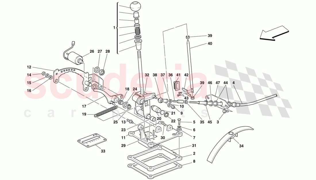 OUTSIDE GEARBOX CONTROLS -Valid for 456 GTA- of Ferrari Ferrari 456 GT/GTA
