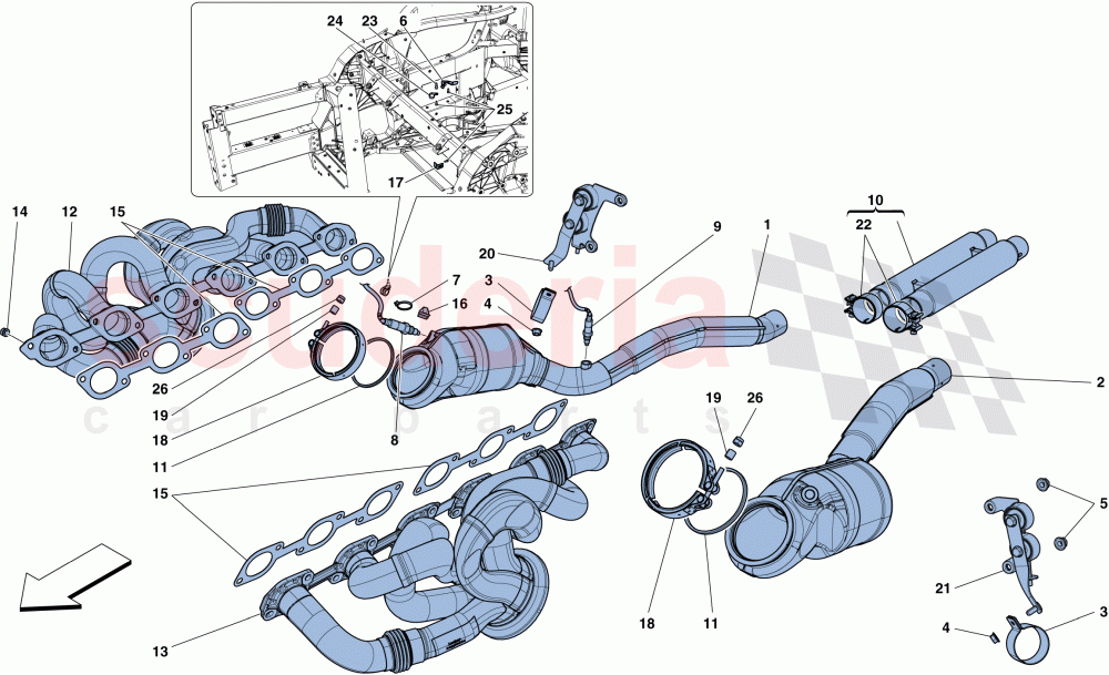 PRE-CATALYTIC CONVERTERS AND CATALYTIC CONVERTERS of Ferrari Ferrari F12 TDF