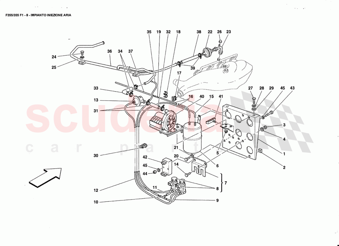 AIR INJECTION DEVICE of Ferrari Ferrari 355 (5.2 Motronic)