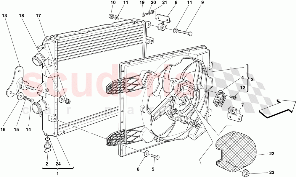 COOLING SYSTEM RADIATORS of Ferrari Ferrari 430 Spider