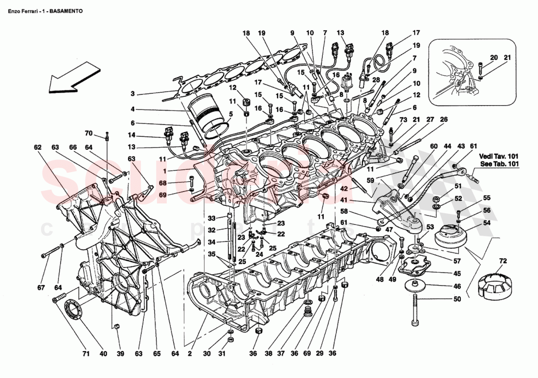 CRANKCASE of Ferrari Ferrari Enzo