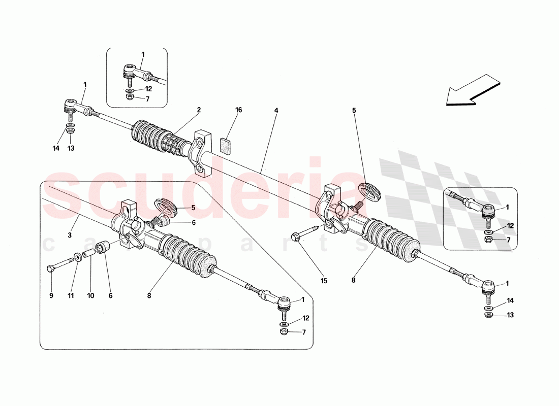 Steering Box and Linkage of Ferrari Ferrari 348 TS (1993)