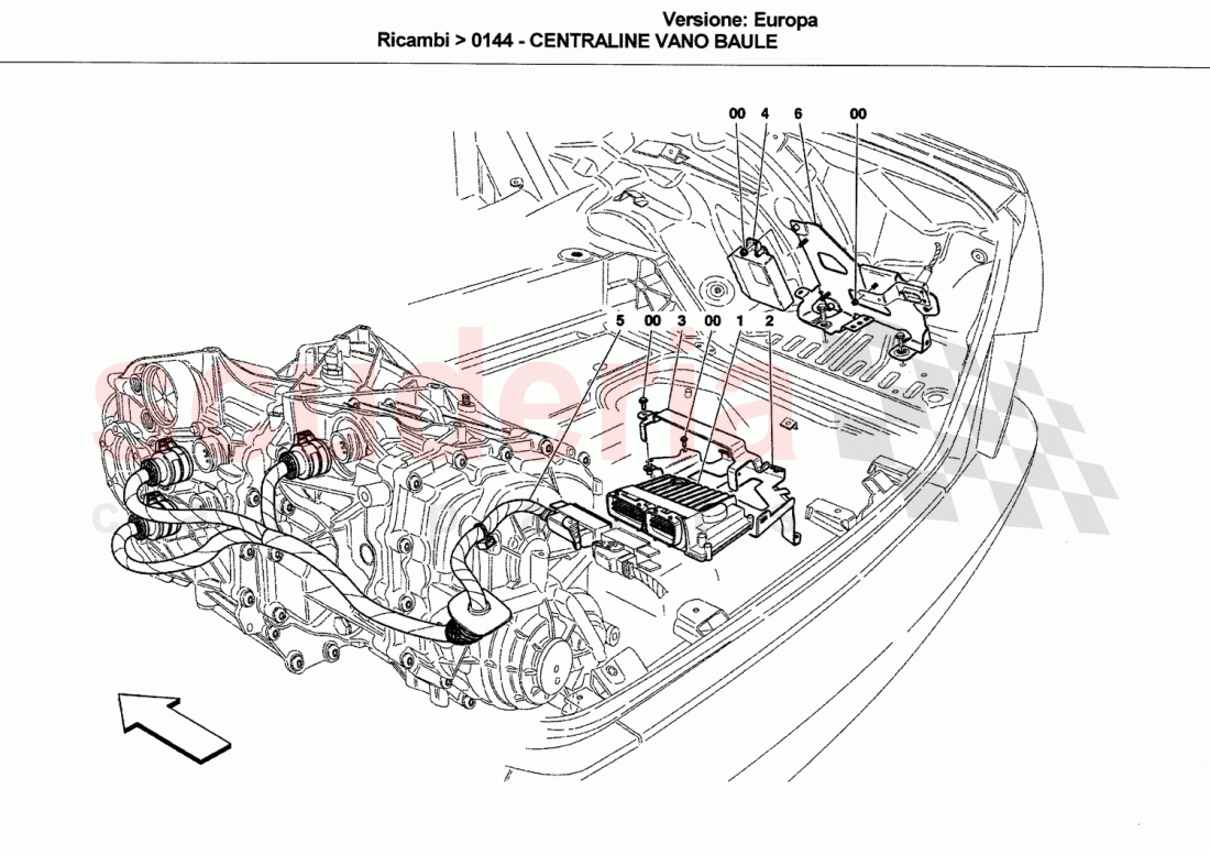 TRUNK COMPARTMENT CONTROL STATIONS of Ferrari Ferrari California (2008-2011)