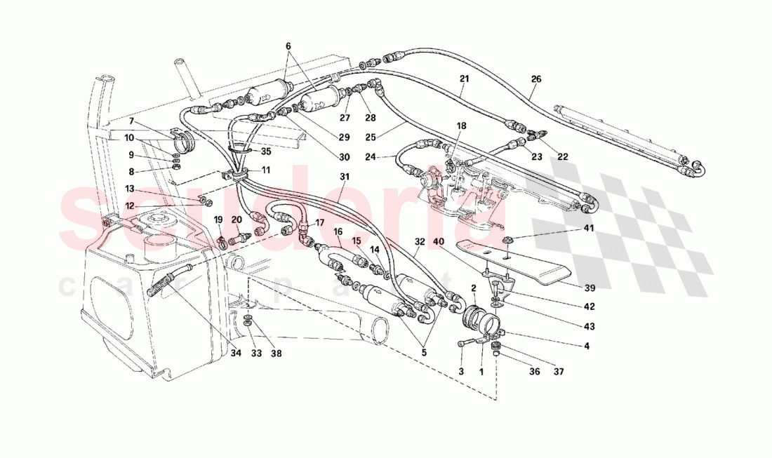 Pump and fuel piping -Not for USA- of Ferrari Ferrari F40