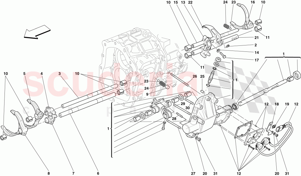 INTERNAL GEARBOX CONTROLS of Ferrari Ferrari 599 SA Aperta