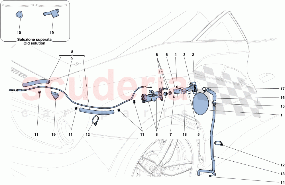 FUEL FILLER FLAP AND CONTROLS of Ferrari Ferrari 488 GTB