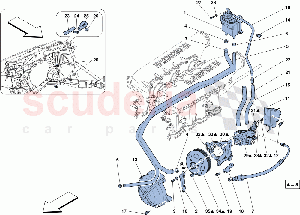 POWER STEERING PUMP AND RESERVOIR of Ferrari Ferrari 458 Speciale