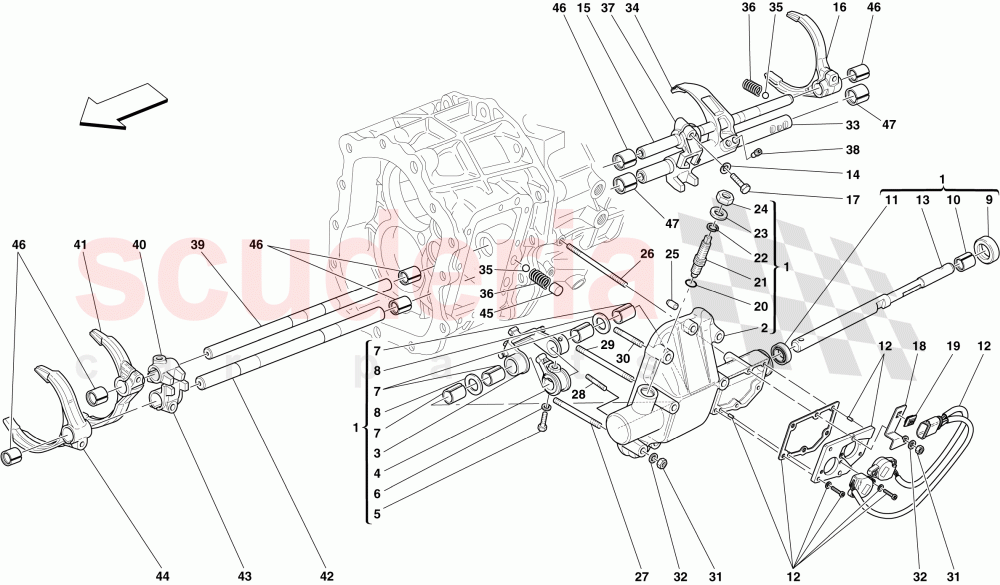 INTERNAL GEARBOX CONTROLS -Applicable for F1- of Ferrari Ferrari 599 GTB Fiorano