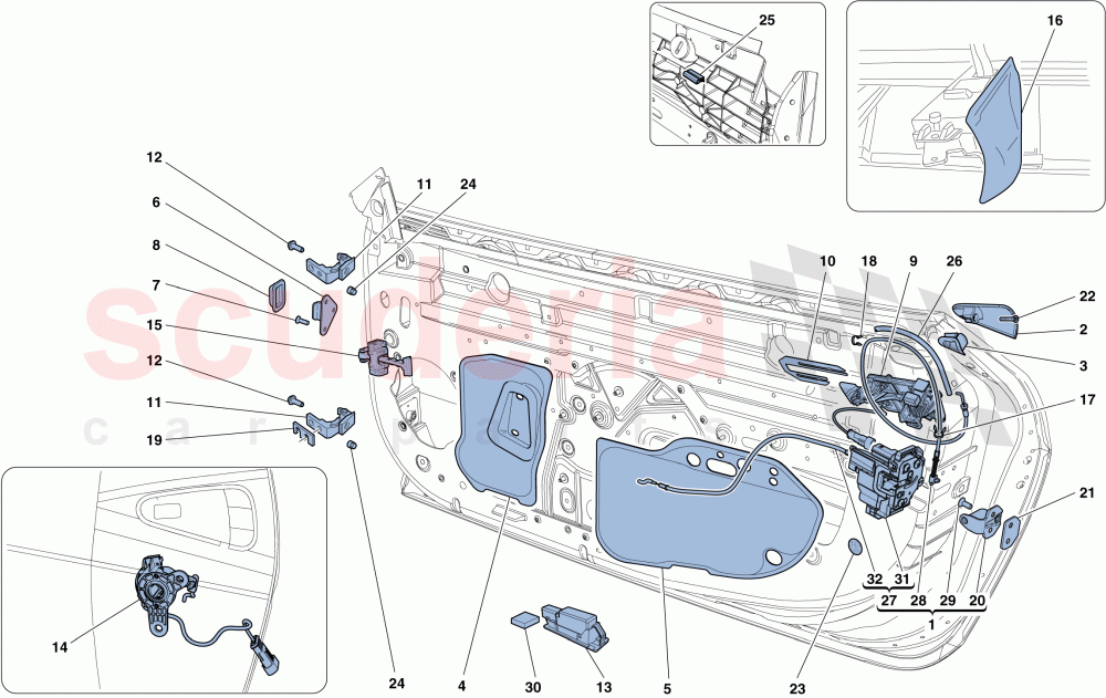 DOORS - OPENING MECHANISM AND HINGES of Ferrari Ferrari 458 Spider