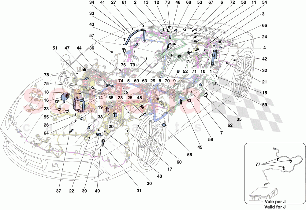 VARIOUS FASTENINGS FOR THE ELECTRICAL SYSTEM of Ferrari Ferrari 488 GTB