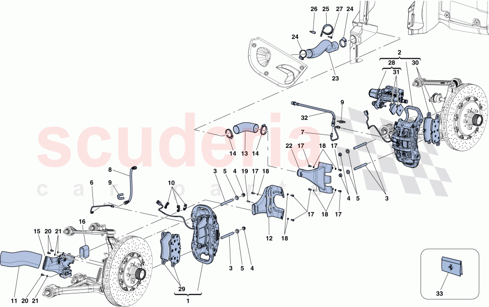 FRONT AND REAR BRAKE CALIPERS of Ferrari Ferrari LaFerrari Aperta