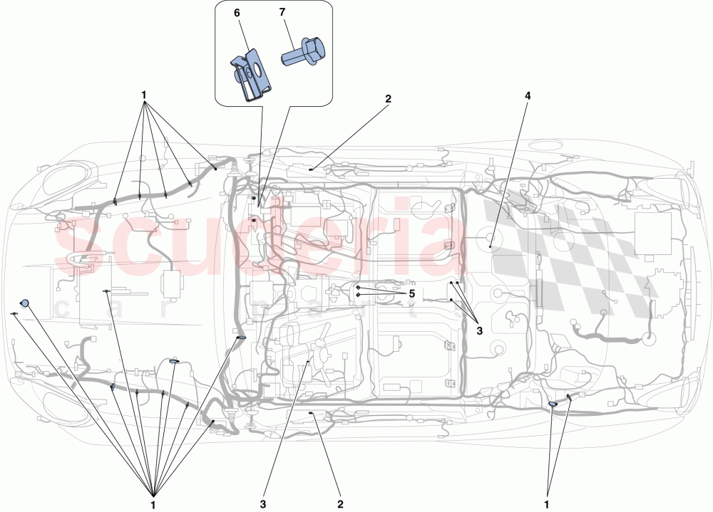 VARIOUS FASTENINGS FOR THE ELECTRICAL SYSTEM of Ferrari Ferrari California (2012-2014)