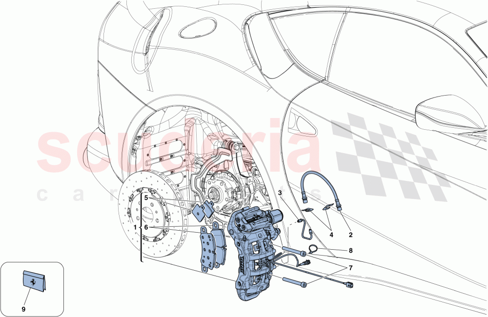 REAR BRAKE CALLIPERS of Ferrari Ferrari 812 Superfast/GTS