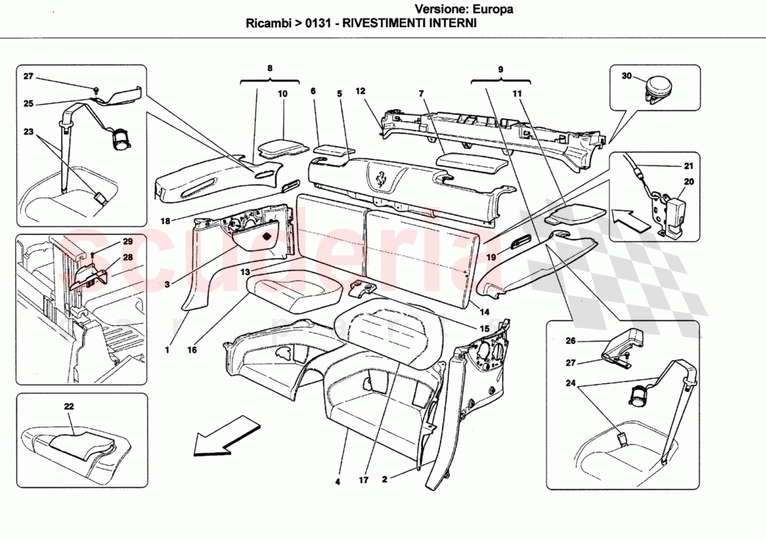 INNER TRIMS of Ferrari Ferrari California (2008-2011)