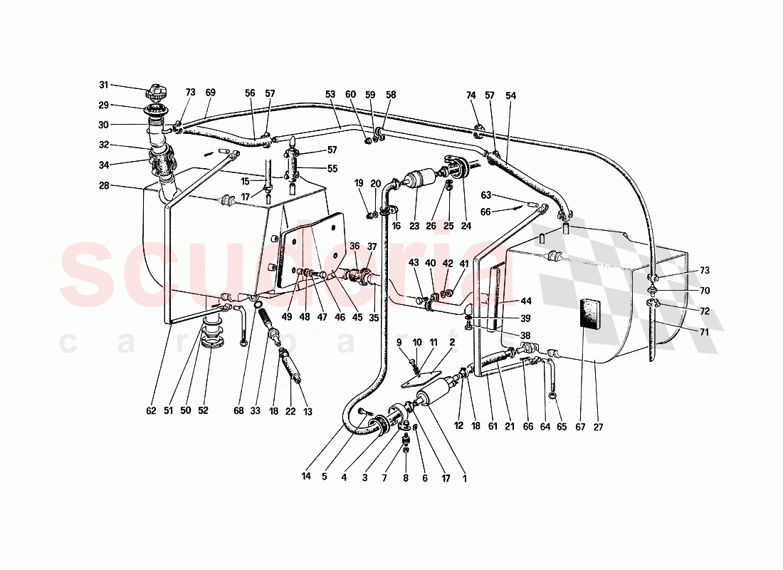 Fuel Pump and Pipes of Ferrari Ferrari 288 GTO