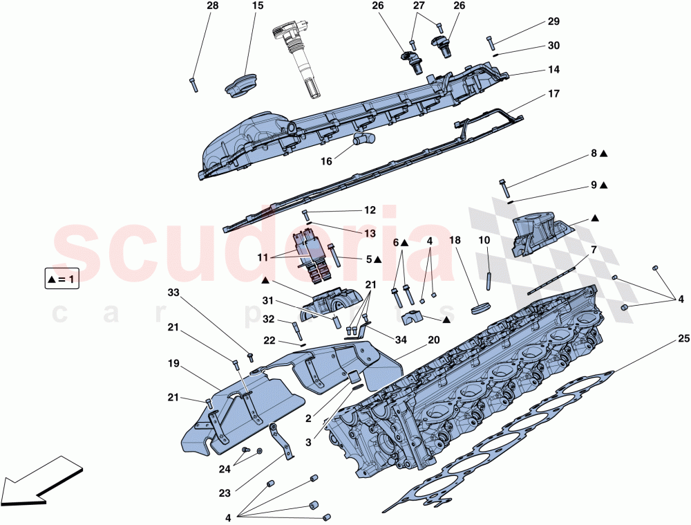 RIGHT HAND CYLINDER HEAD of Ferrari Ferrari F12 Berlinetta