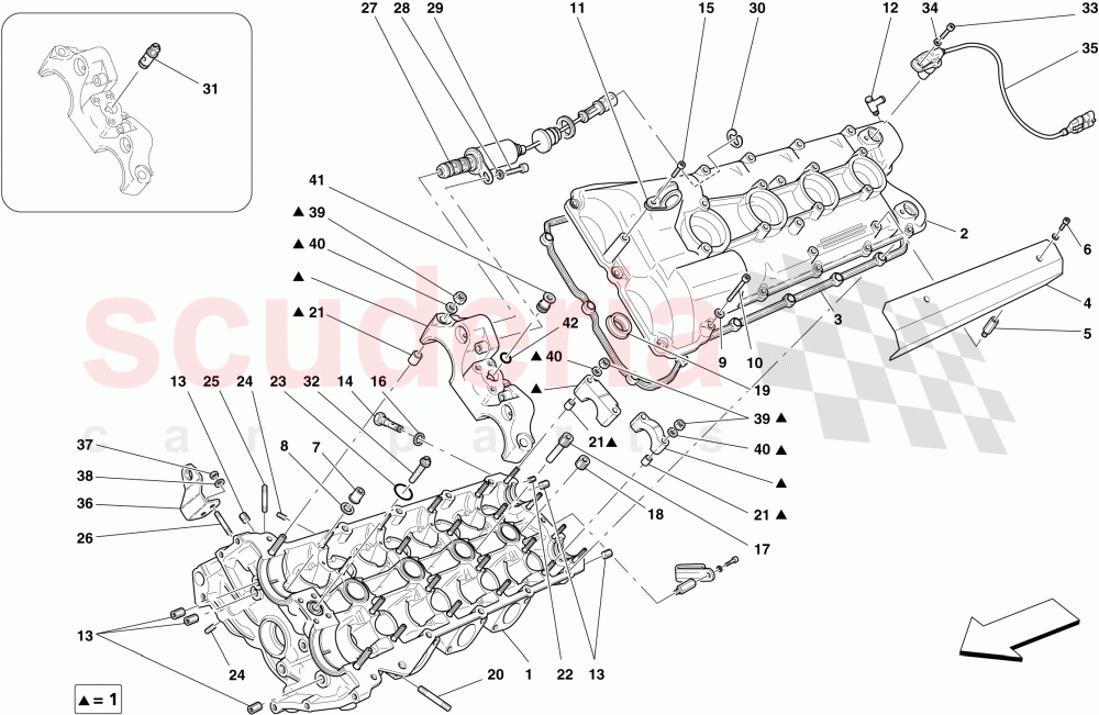 LEFT HAND CYLINDER HEAD of Ferrari Ferrari 430 Spider