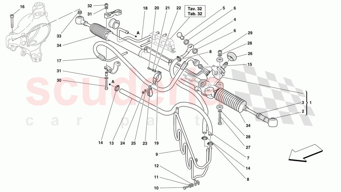 HYDRAULIC STEERING BOX AND SERPENTINE of Ferrari Ferrari 360 Challenge (2000)